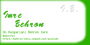 imre behron business card